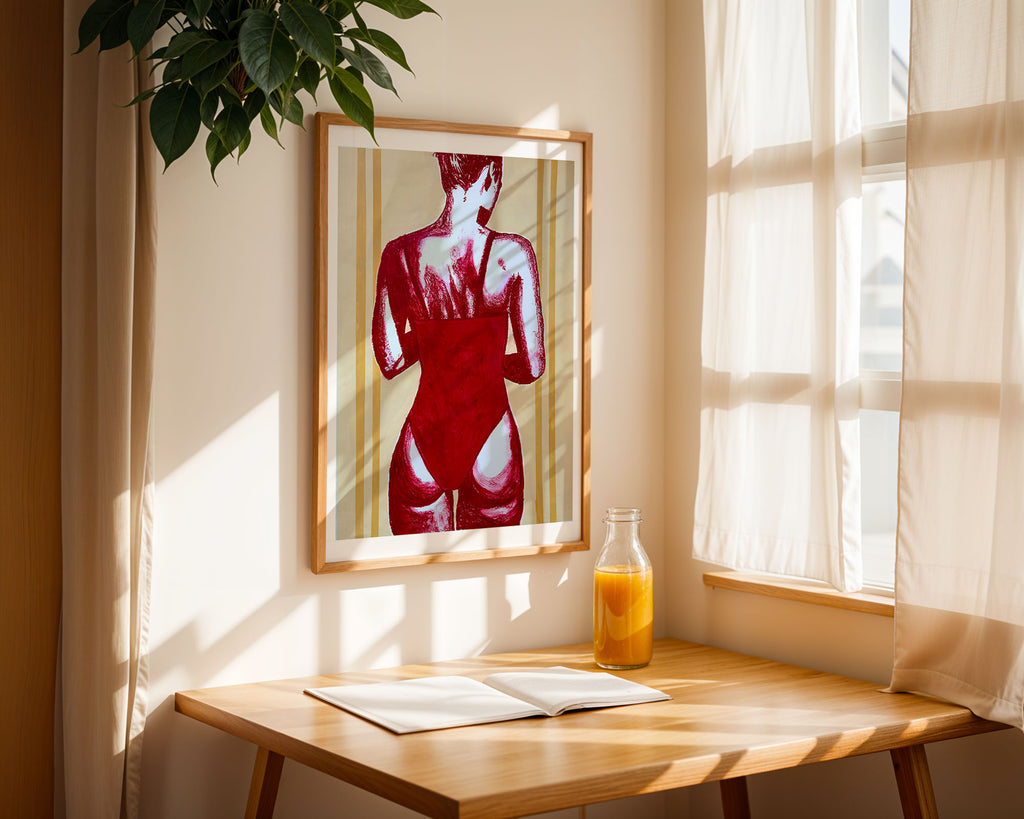RED SWIM, 70x100 cm
